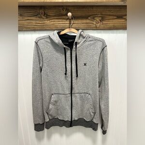 Hurley Nike Collab Men's Gray Zip-Up Hoodie 🌈 on drawstring sz s skateboard